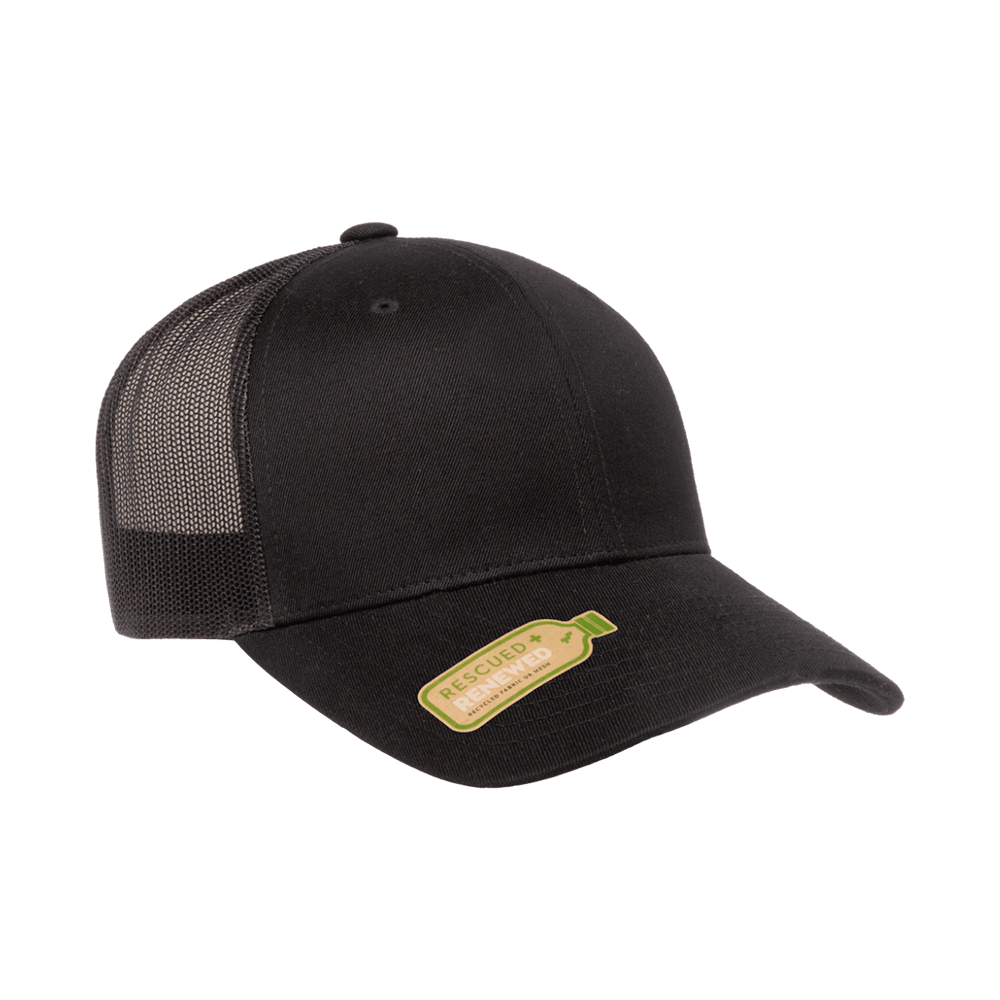 帽子 rrr YP Classics® Recycled Mesh Retro Trucker Cap 6606R (Black)