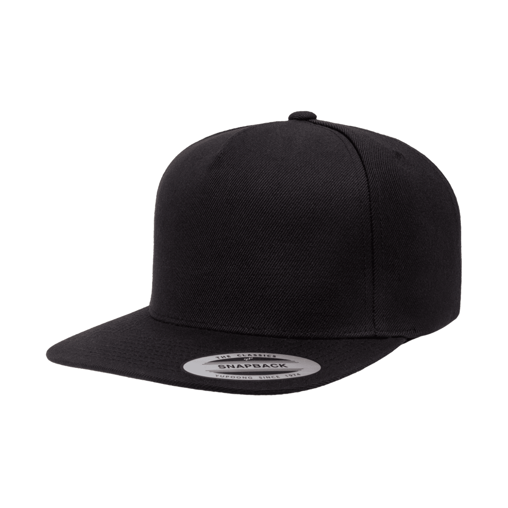 YP Classics® Premium 5-Panel Snapback Cap 5089M (Black)